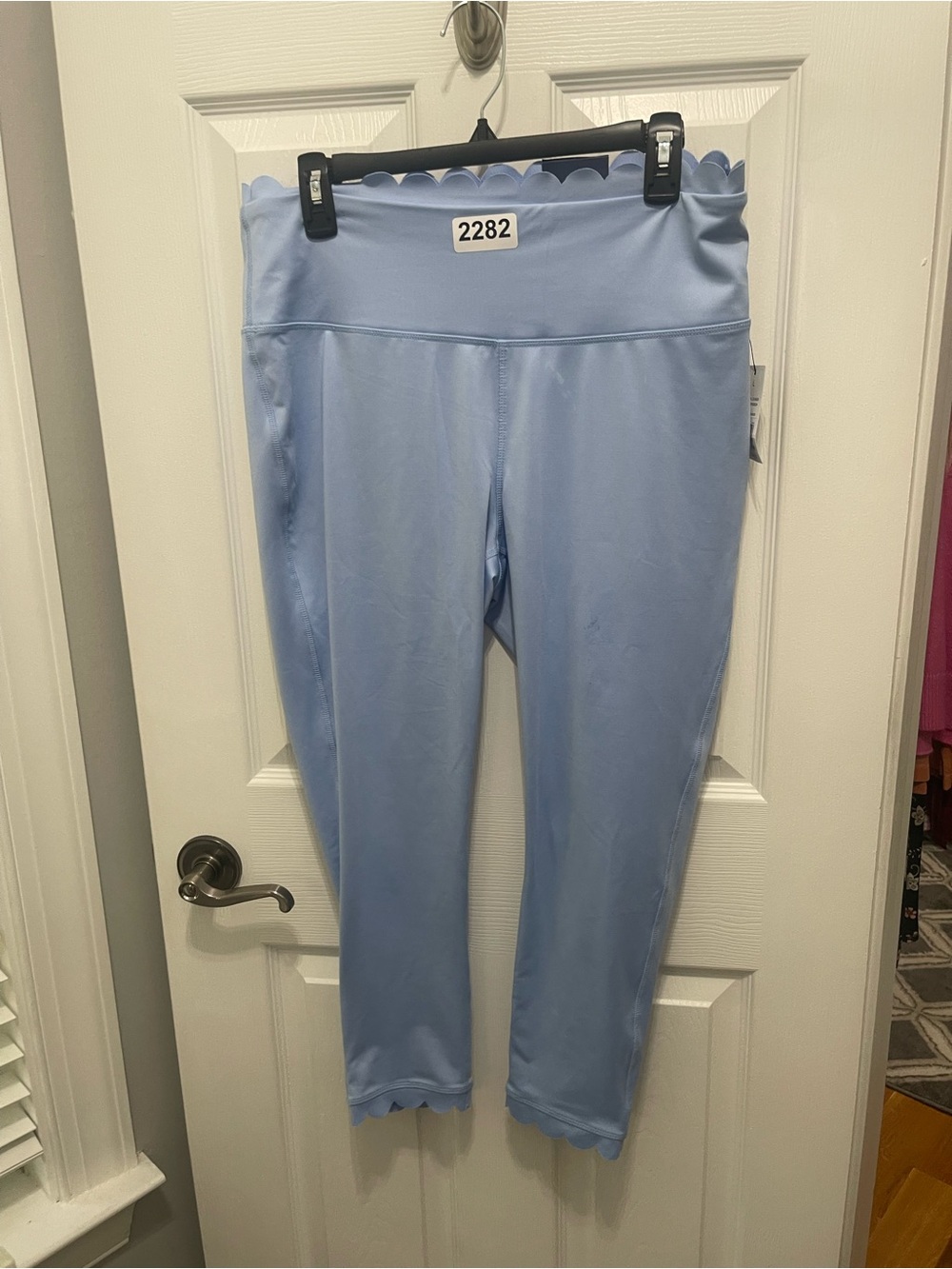 crown & ivy Light Blue Scallop Waist Leggings
